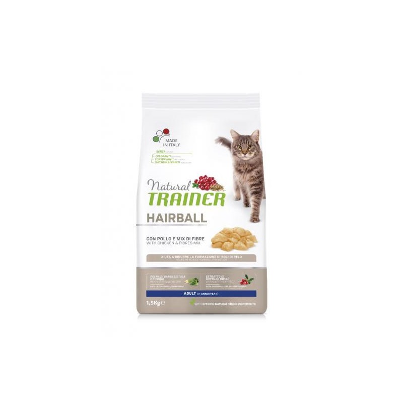 Trainer Natural Cat Hairball Chicken maistas katėms su vištiena 1,5kg