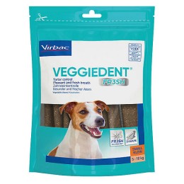 VIRBAC VeggieDent Fresh skanėstai dantų priežiūrai 5-10 kg šunims 224g (S)