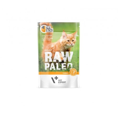 Raw Paleo Adult Cat Turkey - guliašas katėms su kalakutiena ir saulėgrąžų aliejumi 100g