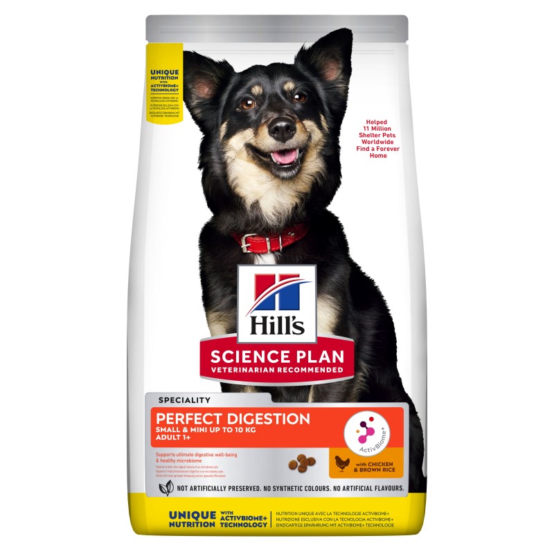 Hill‘s Canine Adult Perfect Digestion S&M Chicken & Brown Rice šunims su vištiena 1,5kg