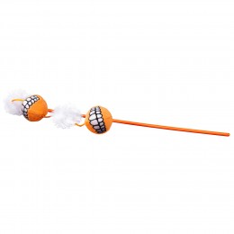 ROGZ Catnip oranžinė lazdelė su kamuoliukais 45cm