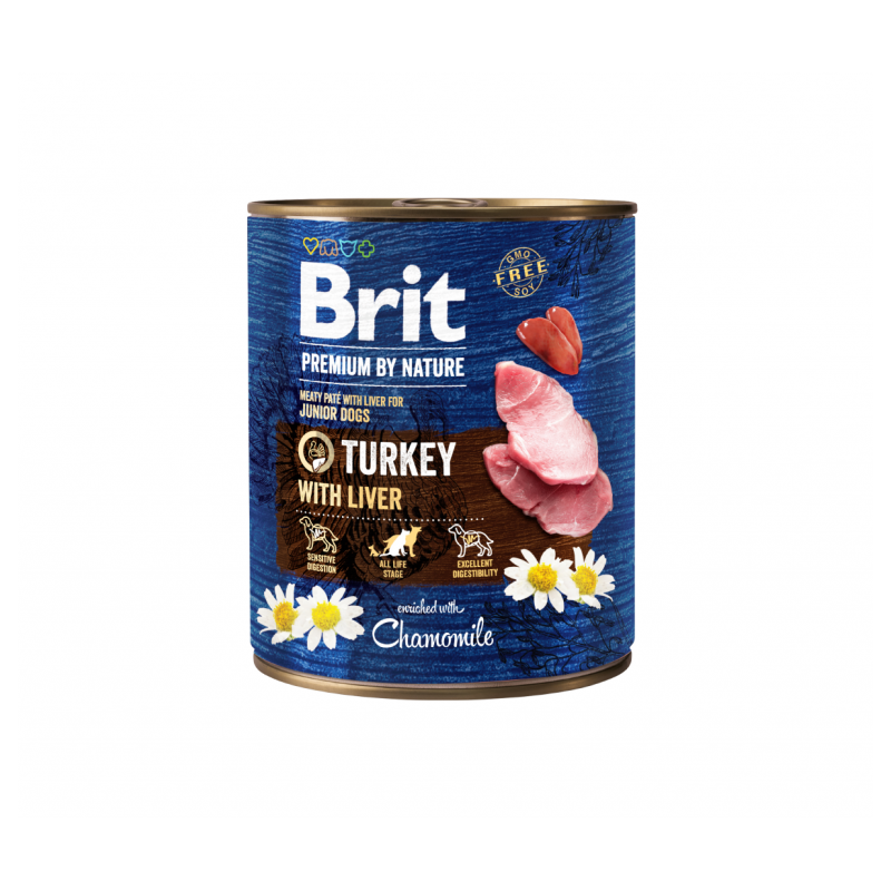Brit Premium by Nature kons. šunims Turkey with Liver