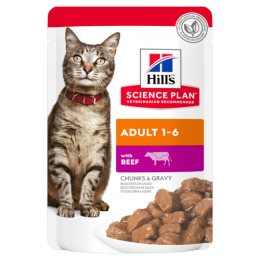 Hill's Feline Adult Beef suaugusioms katėms guliašas su jautiena 12x85g