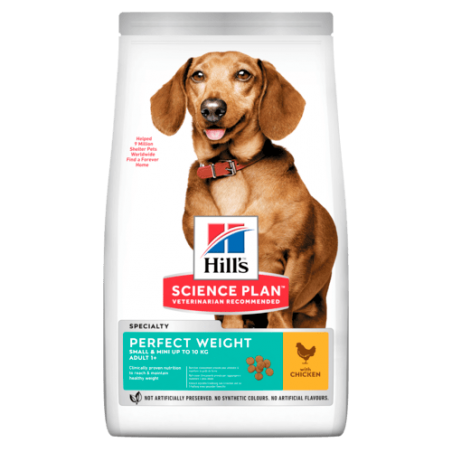 Hill's Canine Perfect Weight Small&Mini Adult ėdalas šunims su vištiena 1,5kg