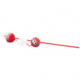 ROGZ Catnip raudona lazdelė su kamuoliukais 45cm