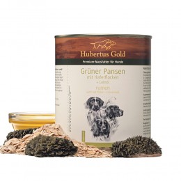Hubertus gold - ŽARNOKŲ IR AVIŽINIŲ DRIBSNIŲ konservas su linų sėmenų aliejumi 800g