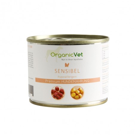 OrganicVet SENSITIVE (alergiškiems ir maisto netoleruojantiems) konservai  šunims 200g