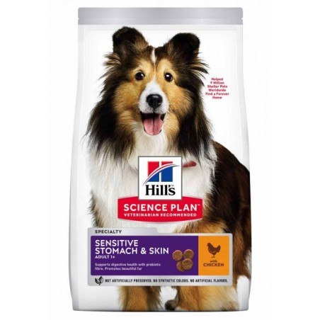Hill's Canine Sensitive&Stomach Medium Chicken - maistas šunims su vištiena